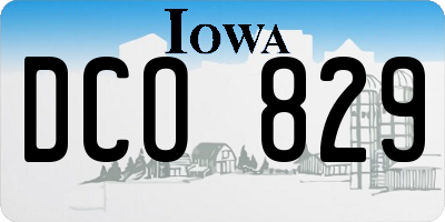 IA license plate DCO829