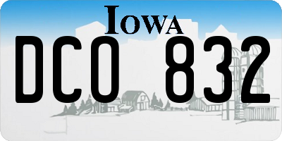 IA license plate DCO832