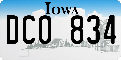 IA license plate DCO834
