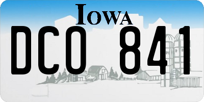 IA license plate DCO841