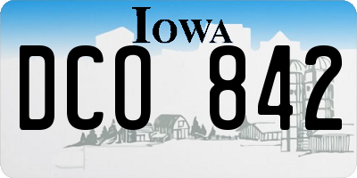 IA license plate DCO842