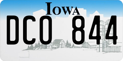 IA license plate DCO844