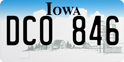 IA license plate DCO846