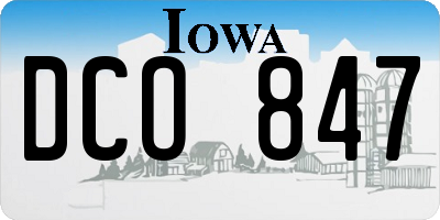 IA license plate DCO847