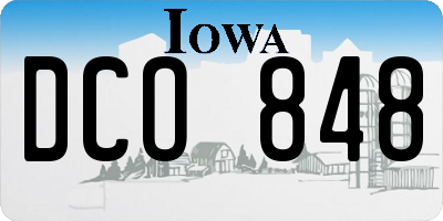 IA license plate DCO848