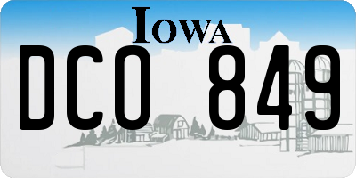 IA license plate DCO849
