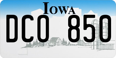 IA license plate DCO850