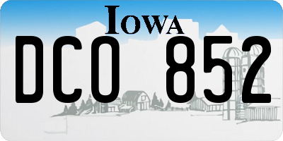 IA license plate DCO852
