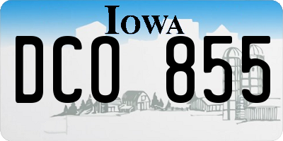 IA license plate DCO855
