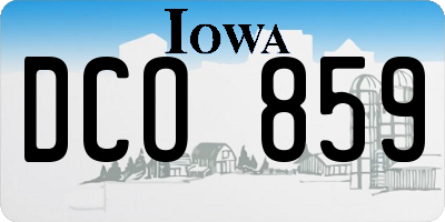 IA license plate DCO859