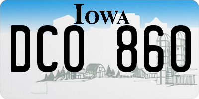 IA license plate DCO860