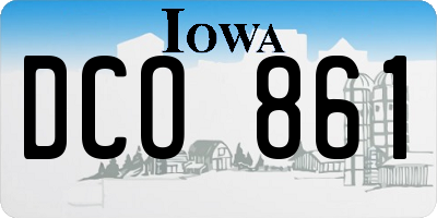 IA license plate DCO861