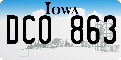 IA license plate DCO863
