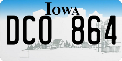 IA license plate DCO864