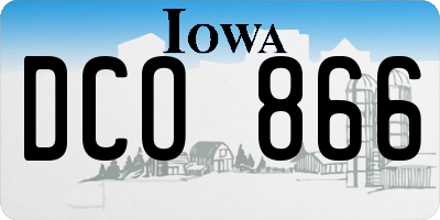 IA license plate DCO866