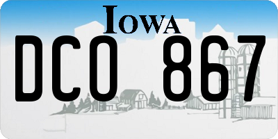 IA license plate DCO867