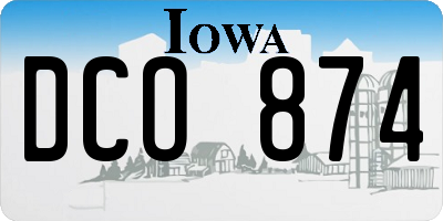 IA license plate DCO874