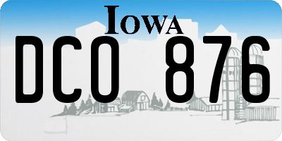 IA license plate DCO876