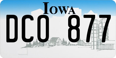 IA license plate DCO877