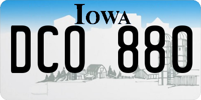 IA license plate DCO880