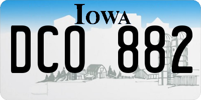 IA license plate DCO882