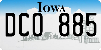 IA license plate DCO885
