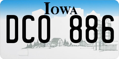 IA license plate DCO886
