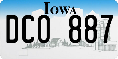IA license plate DCO887