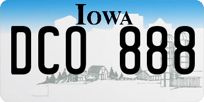 IA license plate DCO888