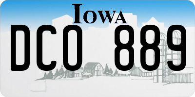 IA license plate DCO889