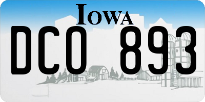 IA license plate DCO893