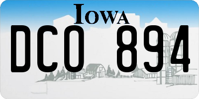 IA license plate DCO894