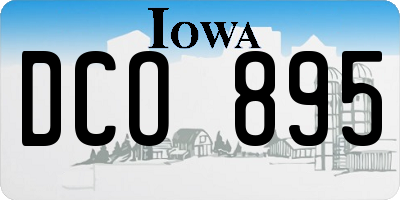 IA license plate DCO895