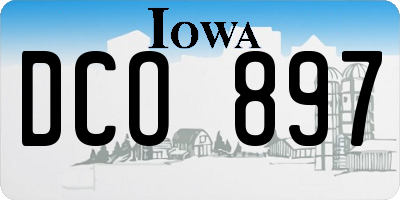 IA license plate DCO897