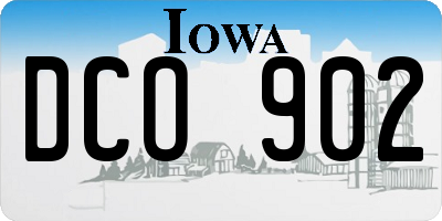 IA license plate DCO902