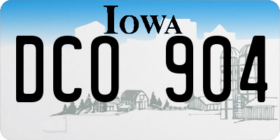 IA license plate DCO904