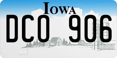 IA license plate DCO906