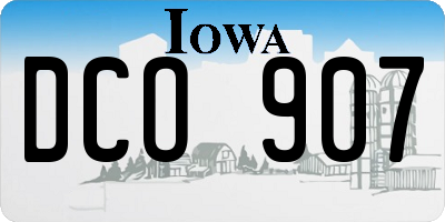 IA license plate DCO907