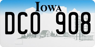IA license plate DCO908