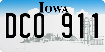 IA license plate DCO911