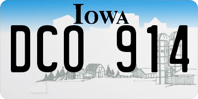 IA license plate DCO914