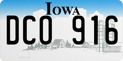 IA license plate DCO916