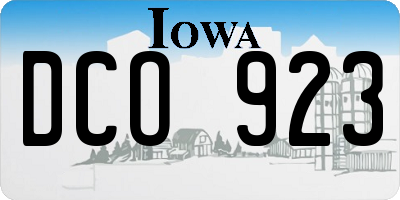 IA license plate DCO923