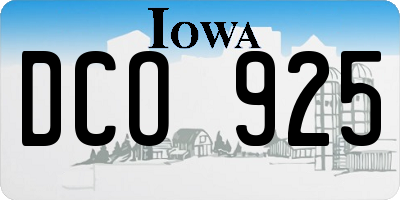 IA license plate DCO925