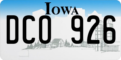 IA license plate DCO926