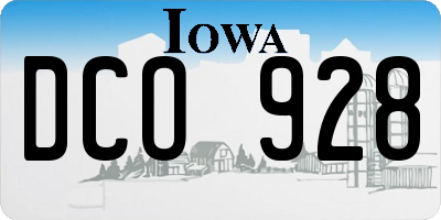 IA license plate DCO928
