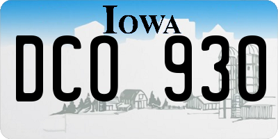IA license plate DCO930