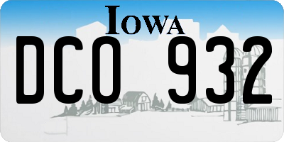 IA license plate DCO932
