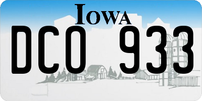 IA license plate DCO933