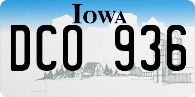 IA license plate DCO936
